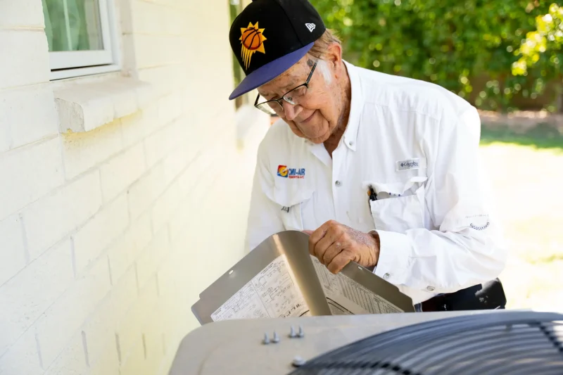 CMI technician at work outside